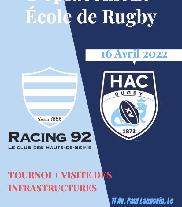 L’ECOLE DE RUGBY SE DEPLACE AU RACING METRO 92